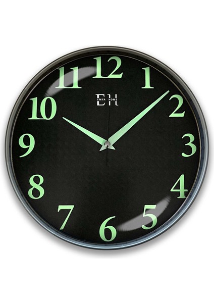 Parlayan Fosforlu Duvar Saati Gümüş - 29 cm