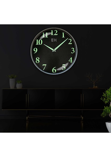 Parlayan Fosforlu Duvar Saati Gümüş - 29 cm modelleri