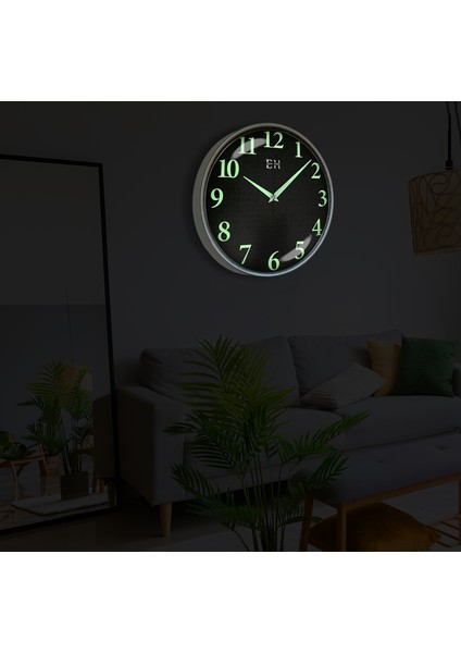 Parlayan Fosforlu Duvar Saati Gümüş - 29 cm indirimleri
