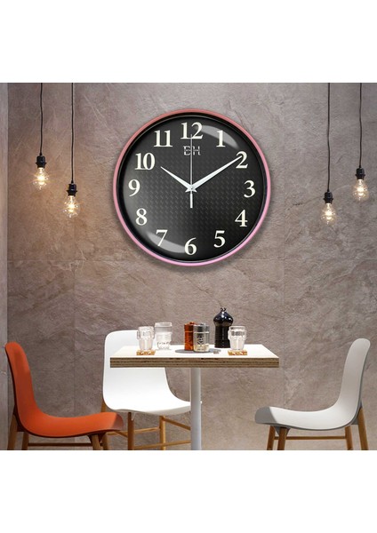 Parlayan Fosforlu Duvar Saati Pembe - 29 cm