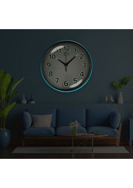 Kenar Fosforlu Duvar Saati Yeşil - 29 cm modelleri