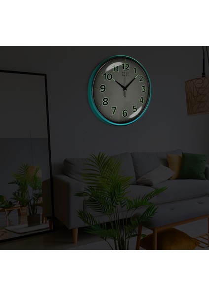 Kenar Fosforlu Duvar Saati Yeşil - 29 cm indirimleri