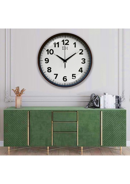 Kenar Fosforlu Duvar Saati Kahverengi - 29 cm fırsatları