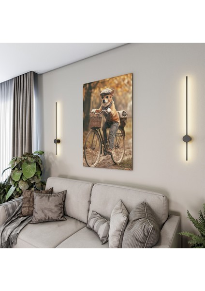 Hayvan Cam Tablo - Sevimli Dostlar Bisikletle - Dikey Motif 10-008 fırsatları