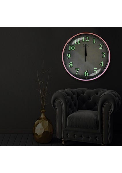 Fosforlu Duvar Saati Pembe - 29 cm modelleri
