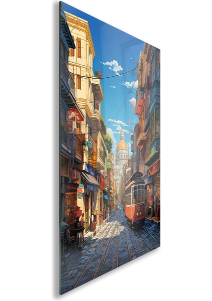 Yolculuk ve Seyahat Cam Tablo - Karışık - Dikey Motif 01-026