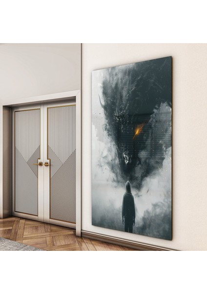 Fantastik ve Korku Cam Tablo - Karışık - Dikey Motif 01-041