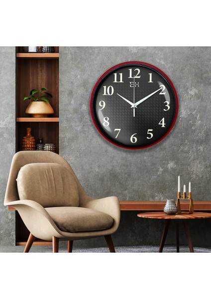 Parlayan Fosforlu Duvar Saati Kırmızı - 29 cm fırsatları