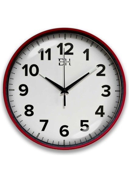 Kenar Fosforlu Duvar Saati Kırmızı - 29 cm fiyatları