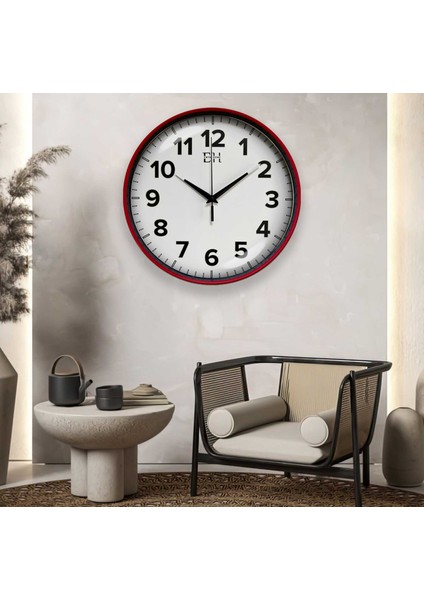 Kenar Fosforlu Duvar Saati Kırmızı - 29 cm fırsatları