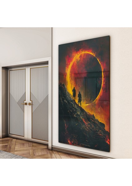 Fantastik ve Korku Cam Tablo - Karışık - Dikey Motif 01-045