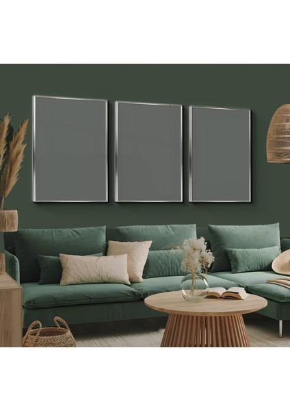 Metal Çerçeveli Üçlü Gün Batımı Cam Tablo modelleri