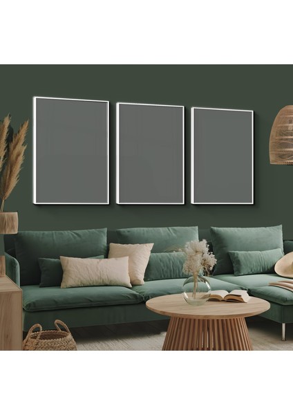 Metal Çerçeveli Üçlü Beyaz Güller Cam Tablo modelleri