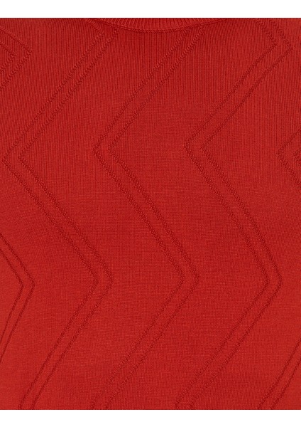 Erkek Kiremit Slim Fit Bato Yaka Triko Kazak 50241453-VR031