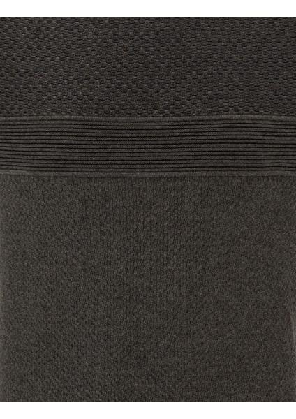 Erkek Gri Melanj Slim Fit Yarım Balıkçı Yaka Triko Kazak 50241465-VR086
