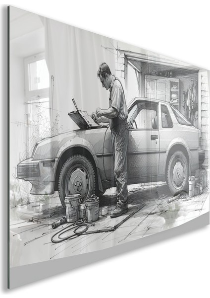 Insan Cam Tablo - Çalışan Insanlar - Yatay Motif 02-039