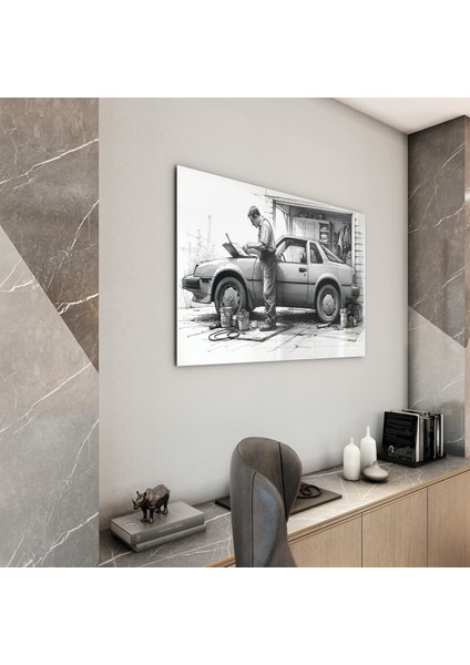 Insan Cam Tablo - Çalışan Insanlar - Yatay Motif 02-039
