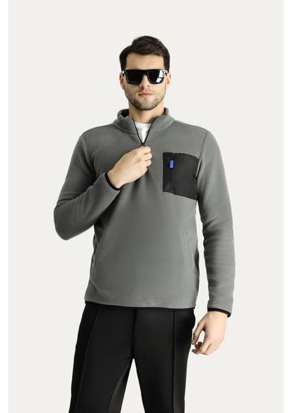 Yarım Fermuarlı Polar Sweatshirt