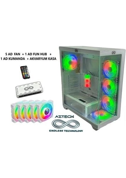 AZT101 W Gaming Mid-Tower Pc Kasası Beyaz