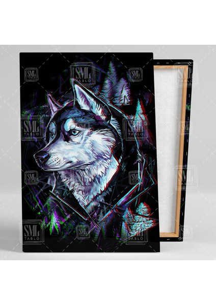 Dijital Kurt Çizimi Asil Hayvan Ilüstrasyon Dikey Kanvas Tablo fiyatları