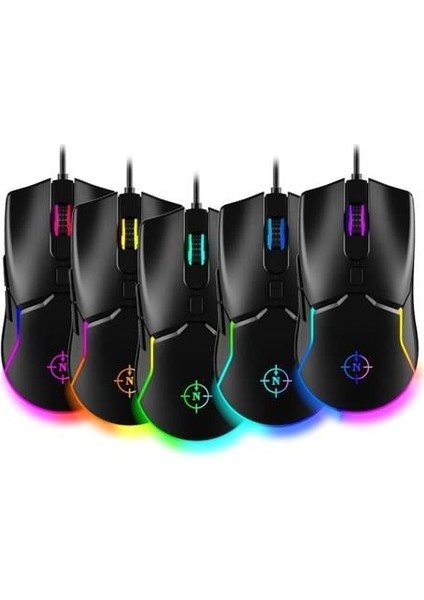 North Air Black Professional USB 7200DPI Gaming Siyah Mouse Rgb