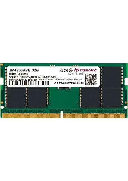 32GB(1X32GB) 4800MHZ Sodımm CL40 Ddr5 Notebook Ram (JM4800ASE-32G)