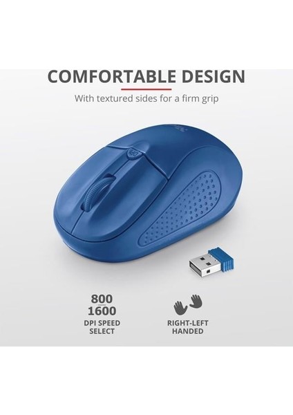 Primo 20786 USB 1600 Dpı Mavi Kablosuz Mouse