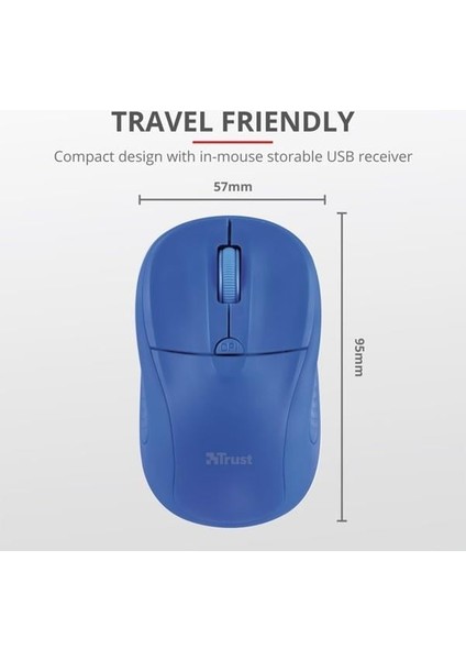 Primo 20786 USB 1600 Dpı Mavi Kablosuz Mouse