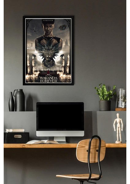 Black Panther Çerçeveli Tablo - Wakanda Forever Poster Tablo fiyatları