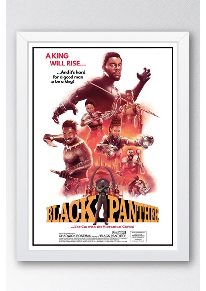 Black Panther Çerçeveli Tablo - Marvel Film Afişi Poster Tablo