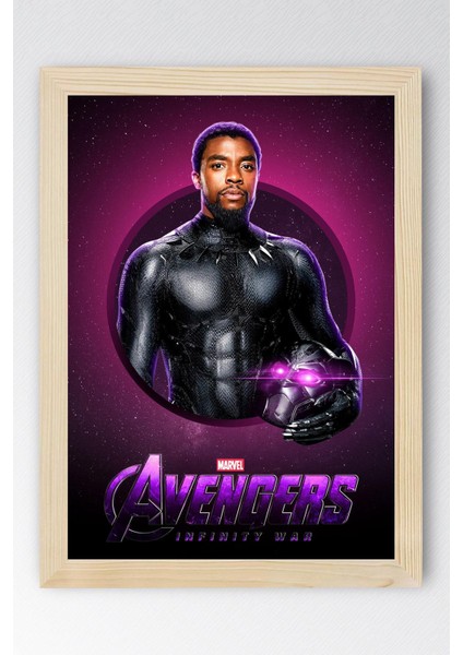 Black Panther Çerçeveli Tablo - Marvel Avengers Poster Tablo