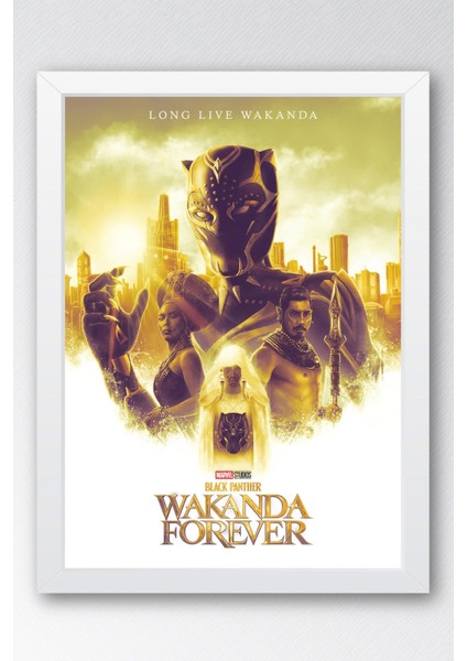 Black Panther Wakanda Çerçeveli Tablo - Marvel Film Poster Tablo