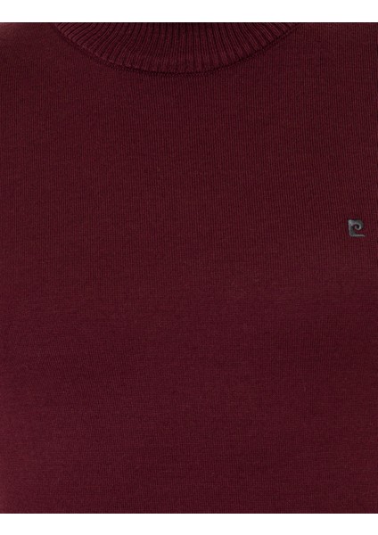 Erkek Bordo Slim Fit Yarım Balıkçı Yaka Basic Triko Kazak 50248552-VR014