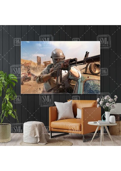 Pubg Mobil Online Oyun Iki Oyuncu Yatay Kanvas Tablo