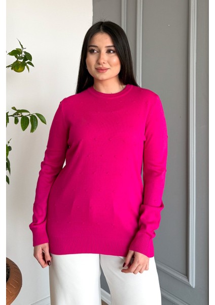 Kadın Ponpon Desenli Kazak 5033