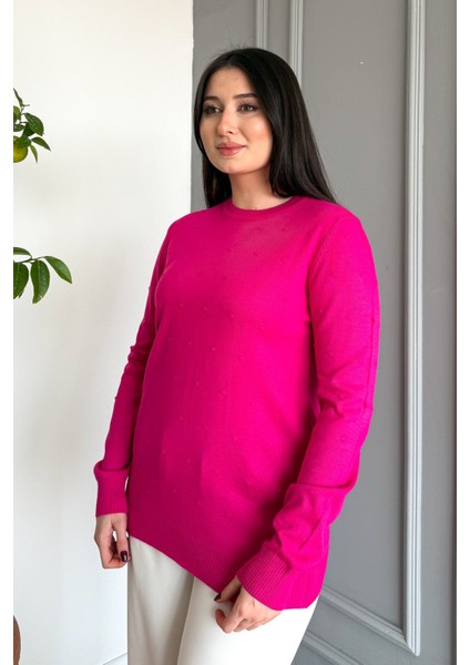 Kadın Ponpon Desenli Kazak 5033 fiyatları