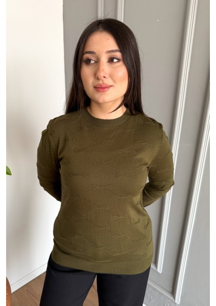 Kadın Fiyonk Desenli Kazak 5192 fiyatları