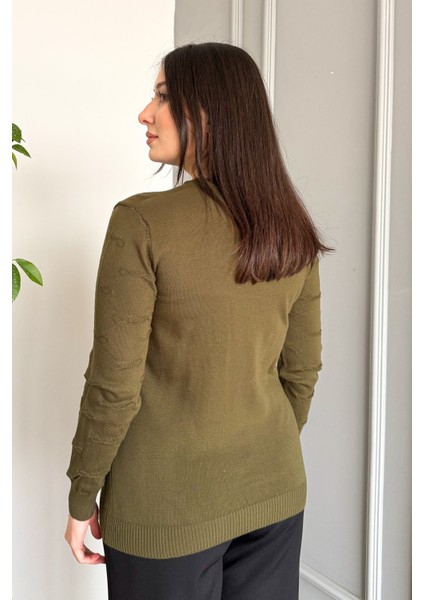 Kadın Fiyonk Desenli Kazak 5192 modelleri