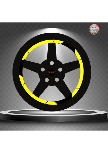 Üniversal Geniş Reflektif Sarı Jant Şeridi