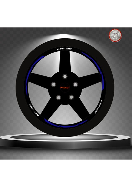 MT25 Rekleftif Mavi 3 Parçalı Jant Şeridi