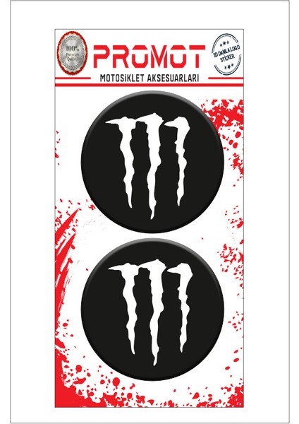 Monster 3D Damla 2 Li Sticker Logo 2