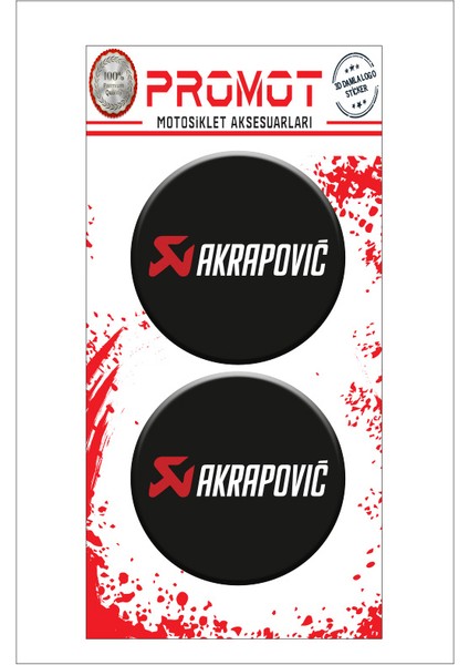 Akrapovıc 3D Kabartmalı Damla Logo Sticker 5cm 01