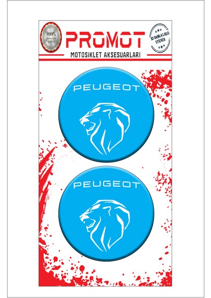 Peugeot 3D Kabartmalı Damla Logo Sticker 5cm 09