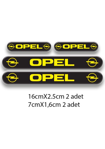 Opel 3D Damla 4'lü Oto Sticker Set 3