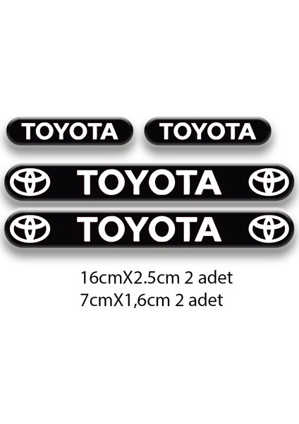 Toyota 3D Damla 4'lü Oto Sticker Set 2