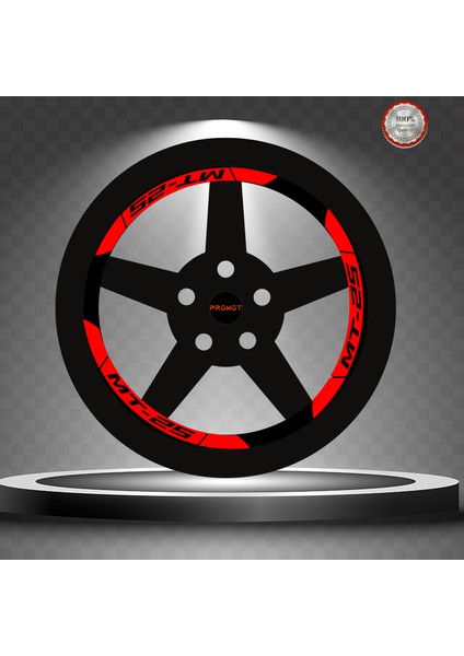 Mt-25 Geniş Reflektif Kırmızı Jant Şeridi