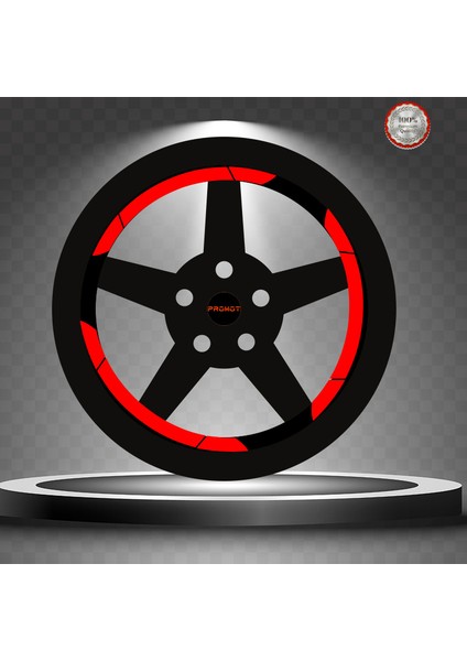 Üniversal Geniş Reflektif Kırmızı Jant Şeridi