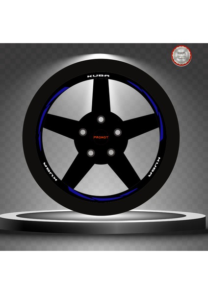 Kuba Rekleftif Mavi 3 Parçalı Jant Şeridi