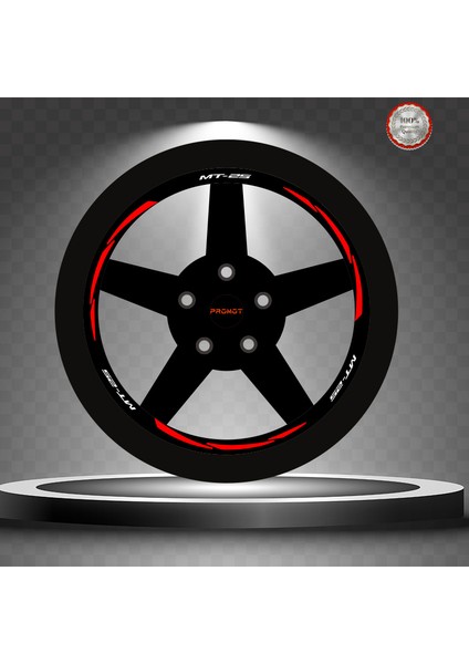 MT25 Rekleftif Kırmızı 3 Parçalı Jant Şeridi