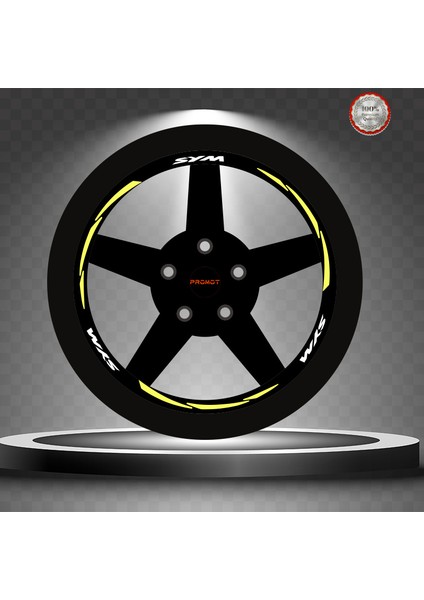 Sym Rekleftif Sarı 3 Parçalı Jant Şeridi